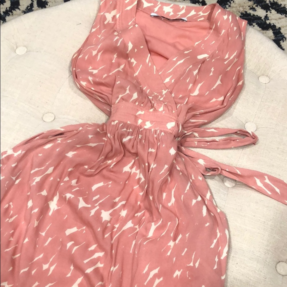 flirty summer faux wrap dress w/pockets lined soft - Picture 2 of 5